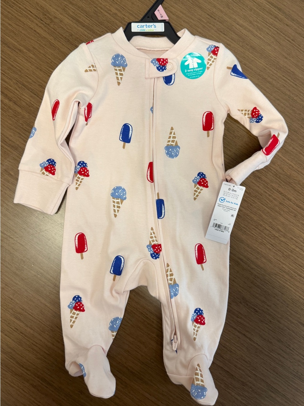 NWT - Carter's Child of sleep ‘N play PINK POPSICLES (0-3 months)